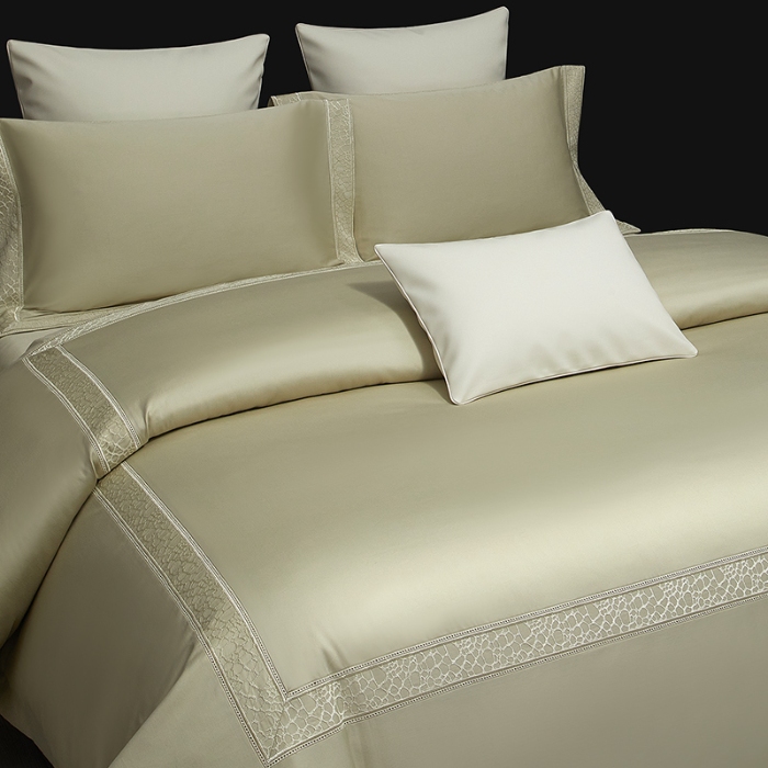 91家纺网 家纺一手货源 找家纺 100支100S全棉皇妃缎四件套可配七件套可定制长绒棉直播爆款 岩间絮语