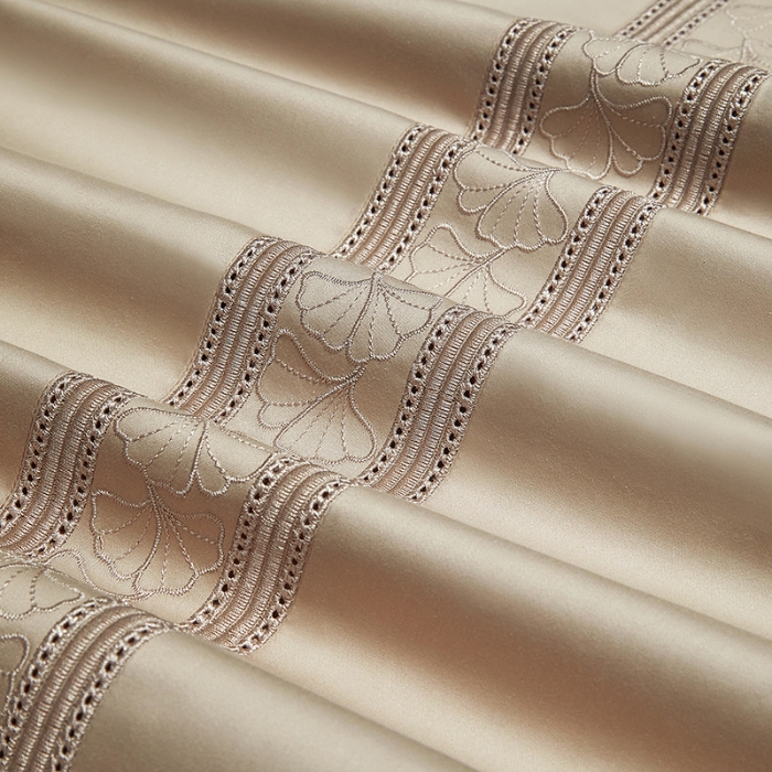 91家纺网 家纺一手货源 找家纺 100支100S全棉皇妃缎四件套可配七件套可定制长绒棉直播爆款 一叶菩提驼