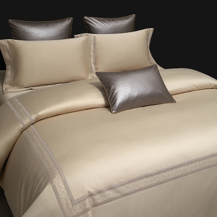 91家纺网 家纺一手货源 找家纺 100支100S全棉皇妃缎四件套可配七件套可定制长绒棉直播爆款 一叶菩提驼