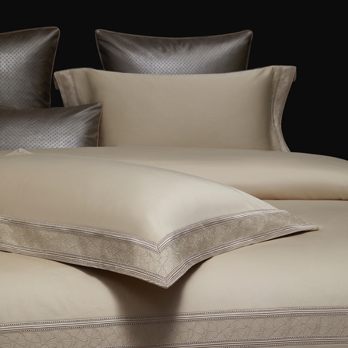 91家纺网 家纺一手货源 找家纺 100支100S全棉皇妃缎四件套可配七件套可定制长绒棉直播爆款 一叶菩提驼