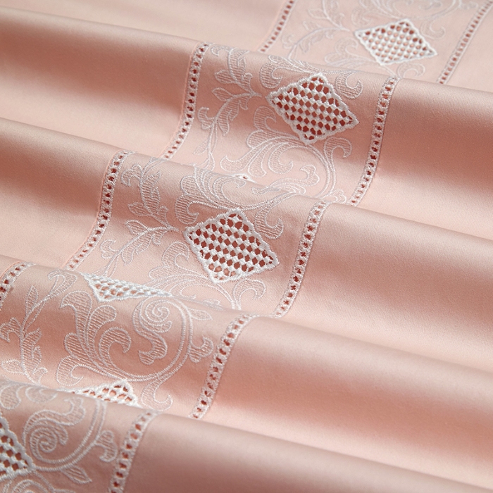 91家纺网 家纺一手货源 找家纺 100支100S全棉皇妃缎四件套可配七件套可定制长绒棉直播爆款 云纱绣畔