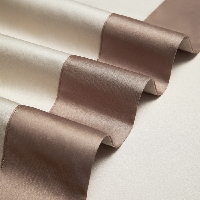 91家纺网 家纺一手货源 找家纺 100支100S全棉太妃缎纯色拼色四件套可选多件套可定制长绒棉直播爆款 木语经纬香槟