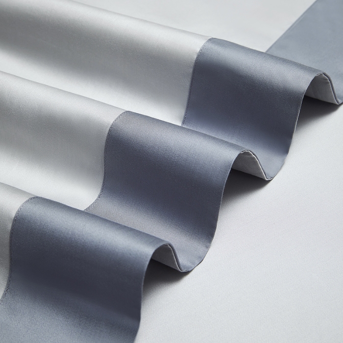 91家纺网 家纺一手货源 找家纺 100支100S全棉太妃缎纯色拼色四件套可选多件套可定制长绒棉直播爆款 木语经纬灰