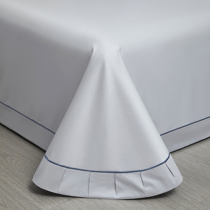 91家纺网 家纺一手货源 找家纺 100支100S全棉太妃缎纯色拼色四件套可选多件套可定制长绒棉直播爆款 木语经纬灰