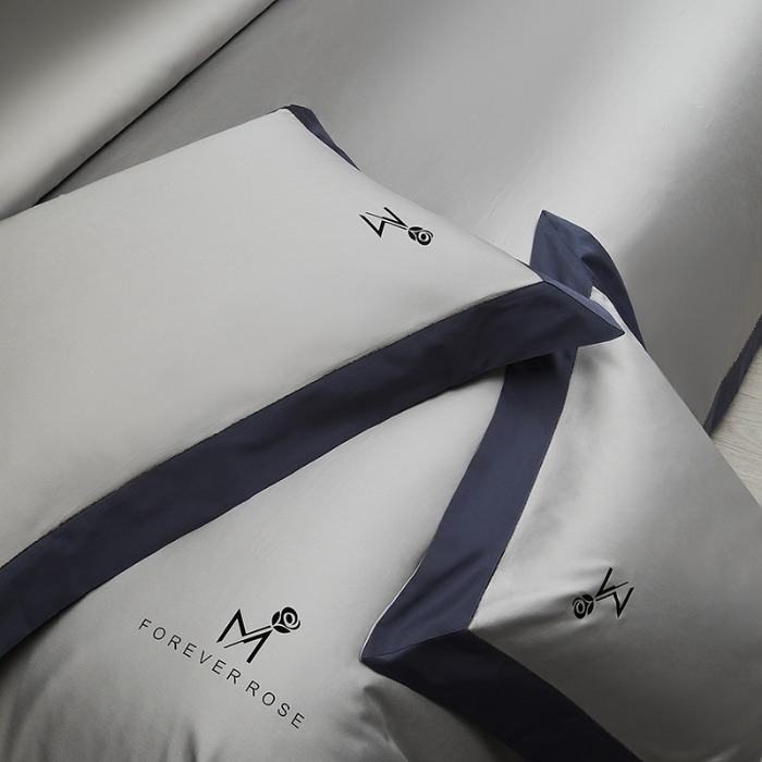 91家纺网 家纺一手货源 找家纺 （总）50S50支长绒棉纯色烫画拼接四件套直播爆款