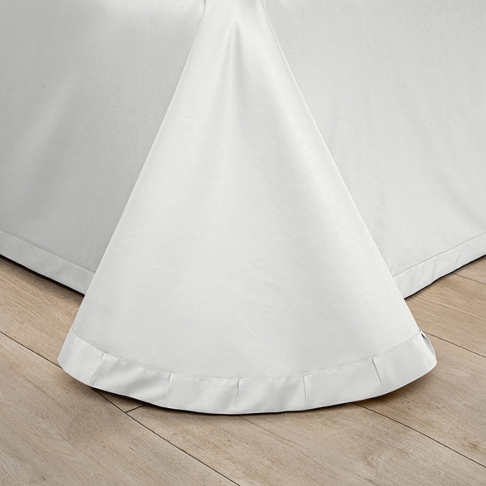 91家纺网 家纺一手货源 找家纺 50S50支长绒棉纯色烫画拼接四件套直播爆款 净界白