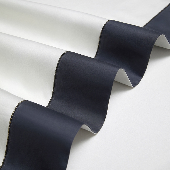 91家纺网 家纺一手货源 找家纺 50S50支长绒棉纯色烫画拼接四件套直播爆款 净界白