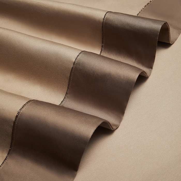 91家纺网 家纺一手货源 找家纺 50S50支长绒棉纯色烫画拼接四件套直播爆款 净界奶咖