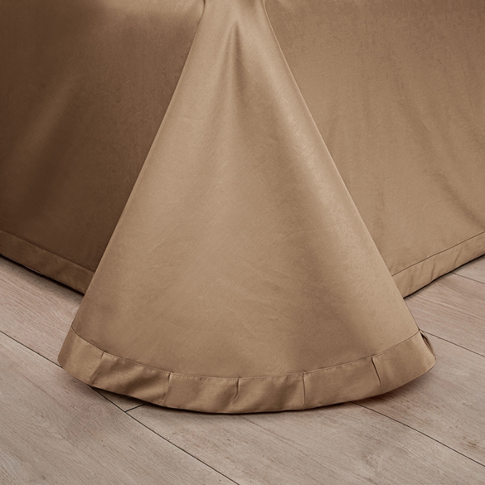 91家纺网 家纺一手货源 找家纺 50S50支长绒棉纯色烫画拼接四件套直播爆款 净界奶咖