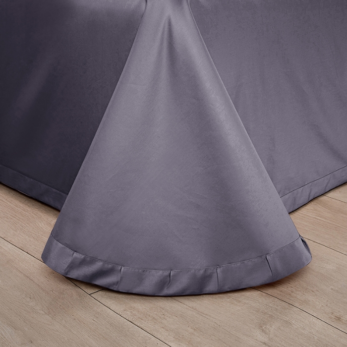 91家纺网 家纺一手货源 找家纺 50S50支长绒棉纯色烫画拼接四件套直播爆款 净界紫