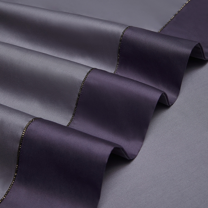 91家纺网 家纺一手货源 找家纺 50S50支长绒棉纯色烫画拼接四件套直播爆款 净界紫