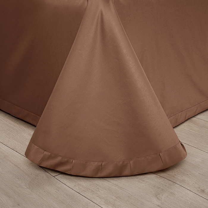 91家纺网 家纺一手货源 找家纺 50S50支长绒棉纯色烫画拼接四件套直播爆款 净界棕