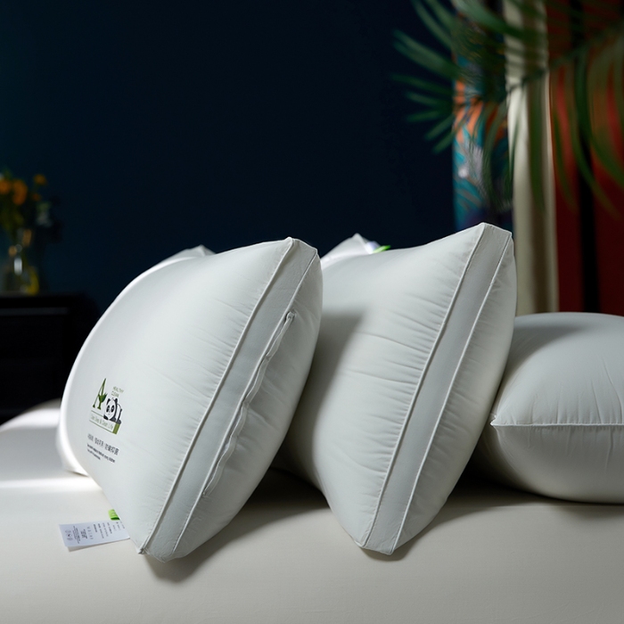 91家纺网 家纺一手货源 找家纺 （总）鼎晟纺 2025新款卡通全棉羽丝绒软萌熊猫烫画枕头学生纯棉枕芯护颈椎助家用枕头枕芯-风格三