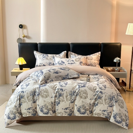 91家纺网 家纺一手货源 找家纺 （总）帛美家纺 2025新款全棉加厚款数码印花磨毛四件套