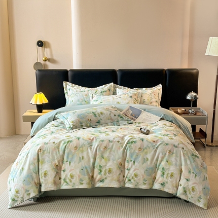 91家纺网 家纺一手货源 找家纺 （总）帛美家纺 2025新款全棉加厚款数码印花磨毛四件套