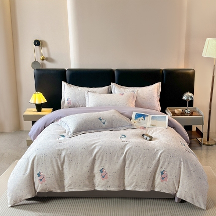 91家纺网 家纺一手货源 找家纺 （总）帛美家纺 2025新款全棉加厚款数码印花磨毛四件套