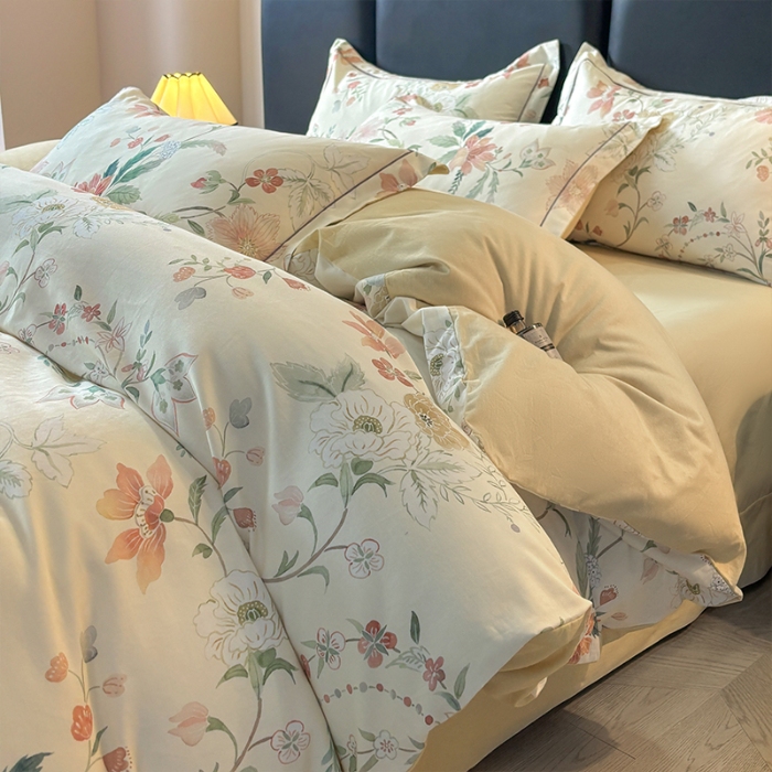 91家纺网 家纺一手货源 找家纺 （总）帛美家纺 2025新款全棉加厚款数码印花磨毛四件套