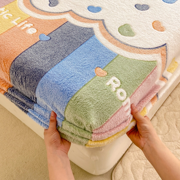 91家纺网 家纺一手货源 找家纺 （总）热卖爆款·雪花绒卡通床笠牛奶绒保暖床垫保护套绒枕套外贸跨境直播电商