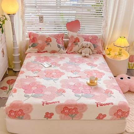 91家纺网 家纺一手货源 找家纺 （总）热卖爆款·雪花绒卡通床笠牛奶绒保暖床垫保护套绒枕套外贸跨境直播电商