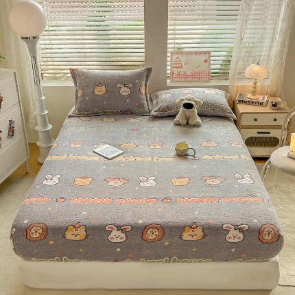 91家纺网 家纺一手货源 找家纺 （总）热卖爆款·雪花绒卡通床笠牛奶绒保暖床垫保护套绒枕套外贸跨境直播电商