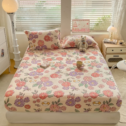 91家纺网 家纺一手货源 找家纺 （总）热卖爆款·雪花绒卡通床笠牛奶绒保暖床垫保护套绒枕套外贸跨境直播电商