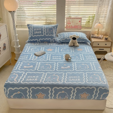 91家纺网 家纺一手货源 找家纺 （总）热卖爆款·雪花绒卡通床笠牛奶绒保暖床垫保护套绒枕套外贸跨境直播电商