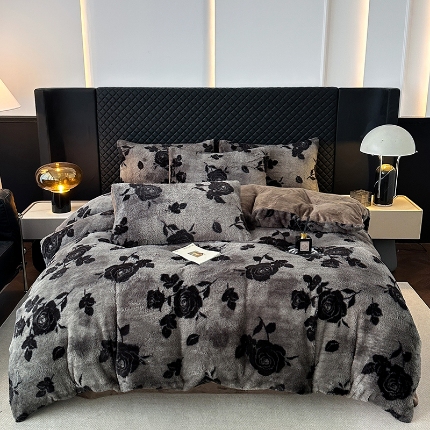 91家纺网 家纺一手货源 找家纺 （总）2025新品兔毛绒四件套美拉德加厚保暖绒套件跨进新品