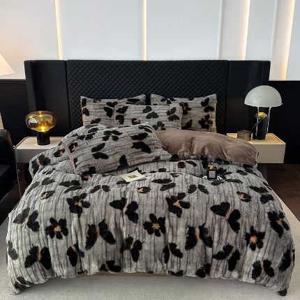 91家纺网 家纺一手货源 找家纺 （总）2025新品兔毛绒四件套美拉德加厚保暖绒套件跨进新品