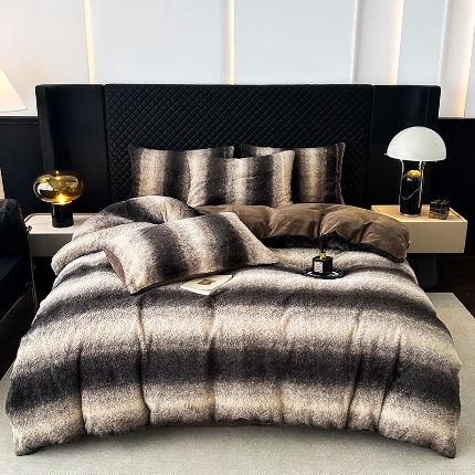 91家纺网 家纺一手货源 找家纺 （总）2025新品兔毛绒四件套美拉德加厚保暖绒套件跨进新品