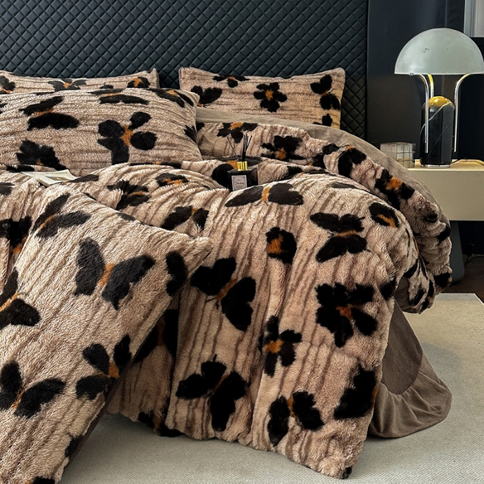 91家纺网 家纺一手货源 找家纺 （总）2025新品兔毛绒四件套美拉德加厚保暖绒套件跨进新品