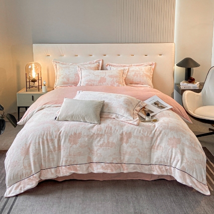 91家纺网 家纺一手货源 找家纺 （总）经年 2025年新款200克水墨画工艺款牛奶绒四件套