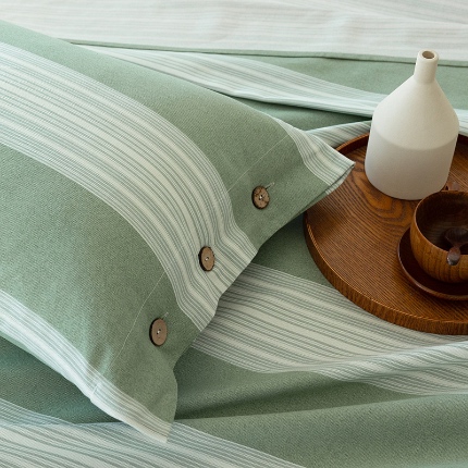 91家纺网 家纺一手货源 找家纺 总【呦呦南宋】2025新款老粗布枕套一对装纽扣款无印风加厚粗布四季通用枕头套