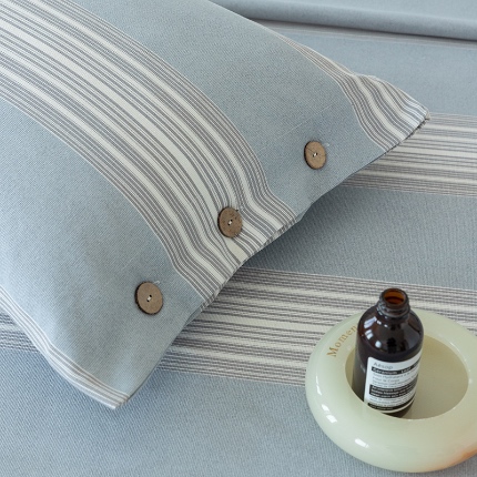 91家纺网 家纺一手货源 找家纺 总【呦呦南宋】2025新款老粗布枕套一对装纽扣款无印风加厚粗布四季通用枕头套