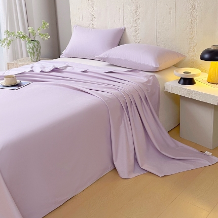 91家纺网 家纺一手货源 找家纺 （总）宝莱利家纺 2025全棉100棉四季款A类纯色加厚高密度轻磨毛床单床笠一件定制