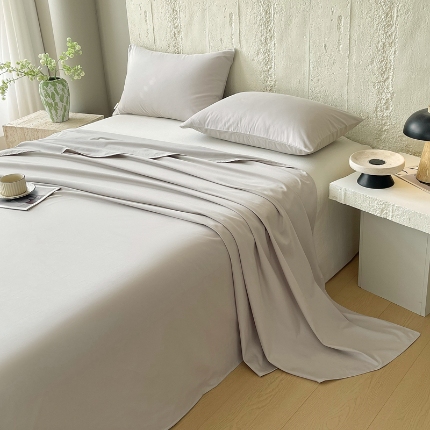 91家纺网 家纺一手货源 找家纺 （总）宝莱利家纺 2025全棉100棉四季款A类纯色加厚高密度轻磨毛床单床笠一件定制