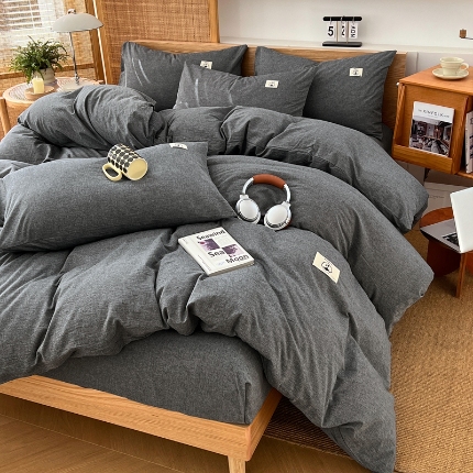 91家纺网 家纺一手货源 找家纺 （总）2025新款全棉色织水洗棉四件套学生三件套简约ins风床单被套床品套件