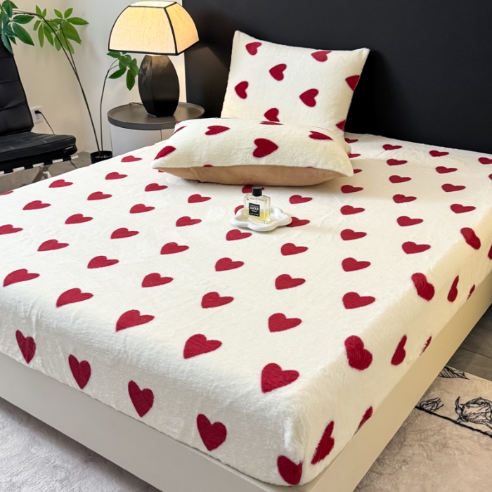 91家纺网 家纺一手货源 找家纺 （总）2025新款印花兔毛绒高克重单床笠床笠单件