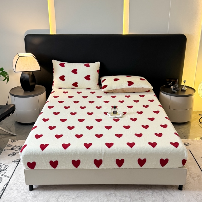 91家纺网 家纺一手货源 找家纺 （总）2025新款印花兔毛绒高克重单床笠床笠单件