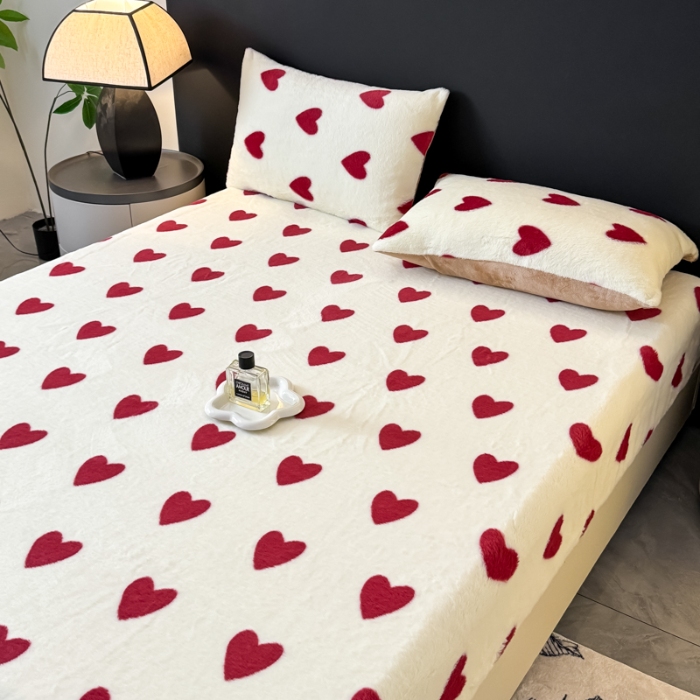 91家纺网 家纺一手货源 找家纺 （总）2025新款印花兔毛绒高克重单床笠床笠单件