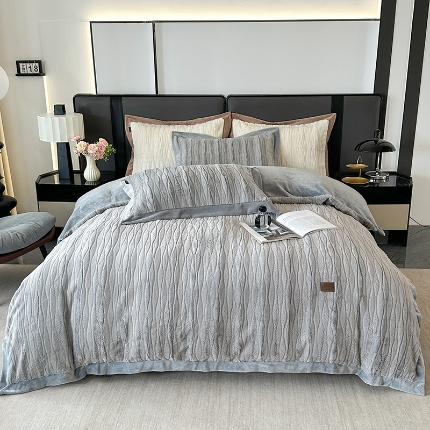 91家纺网 家纺一手货源 找家纺 （总）2025新款兔毛绒牛奶绒四件套秋冬加厚十二斤床单床笠款被套床上用品