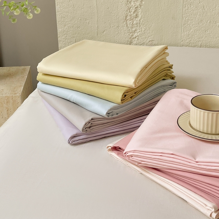 91家纺网 家纺一手货源 找家纺 （总）宝莱利家纺 2025全棉100棉四季款A类纯色加厚高密度轻磨毛床单床笠一件定制