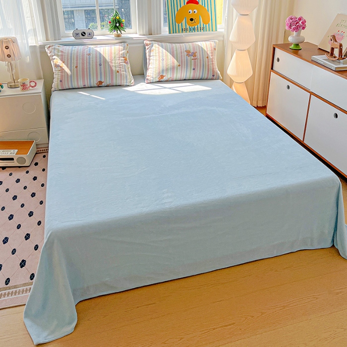 91家纺网 家纺一手货源 找家纺 （总）2025新款小清新牛奶绒印花四件套床单款床笠款套件单被套