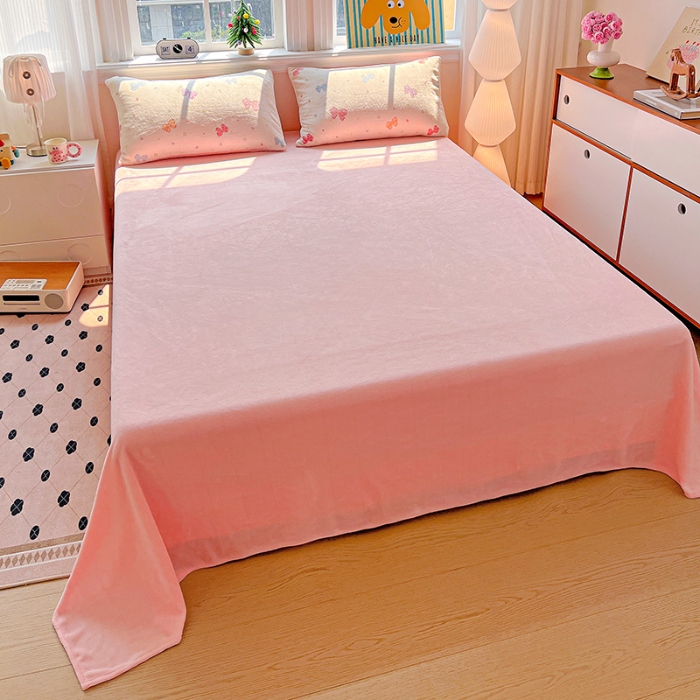 91家纺网 家纺一手货源 找家纺 （总）2025新款小清新牛奶绒印花四件套床单款床笠款套件单被套