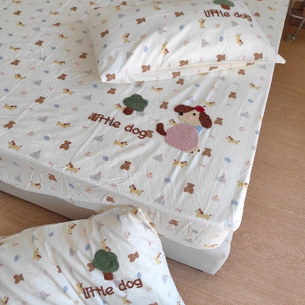 91家纺网 家纺一手货源 找家纺 （总）纯棉13070全棉毛巾绣床笠 席梦思床垫套保护套 （可当买家秀）