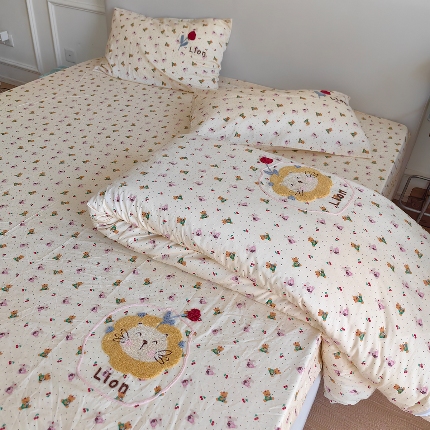 91家纺网 家纺一手货源 找家纺 （总）纯棉13070毛巾绣 被套 床笠 刺绣绣花 四件套 （可当买家秀）