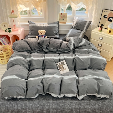 91家纺网 家纺一手货源 找家纺 （总）2025新款13070纯棉四件套卡通小清新全棉印花三四件套床单床笠款床品套件