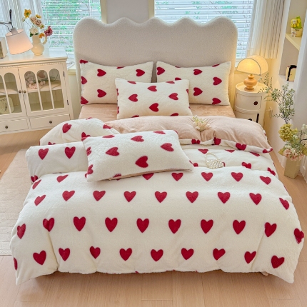 91家纺网 家纺一手货源 找家纺 （总）爱多多家居 2025新款印花美拉德兔毛印花四件套单被套