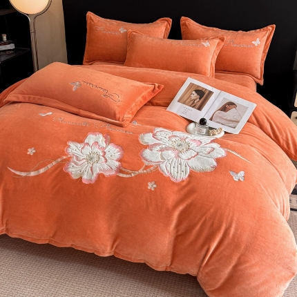 （总）喜梦缘家纺 2025新款大版贴布绣牛奶绒四件套