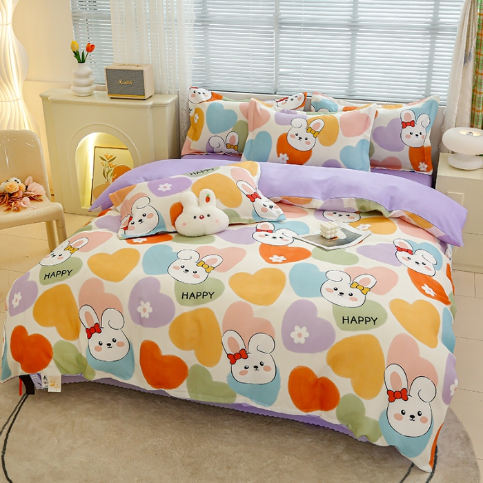 91家纺网 家纺一手货源 找家纺 （总）友承 2025新款亲肤磨毛植物羊绒印花四件套