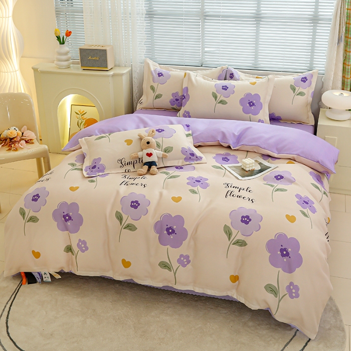 91家纺网 家纺一手货源 找家纺 （总）友承 2025新款亲肤磨毛植物羊绒印花四件套